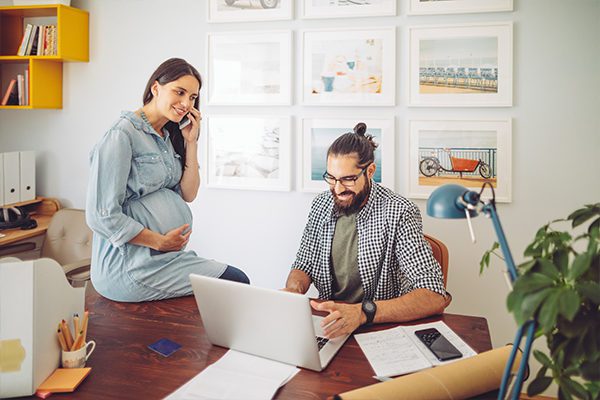 Young Couple Who Are Expecting, Searching for Mortgage Options