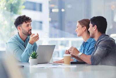 Banker Helping Customers The Federal Savings Bank