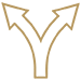 Gold Fork in Road Icon