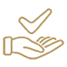 Gold Hand with Checkmark