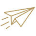 Gold Paper Plane Icon