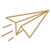 Gold Paper Plane Icon