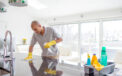 Man cleaning kitchen