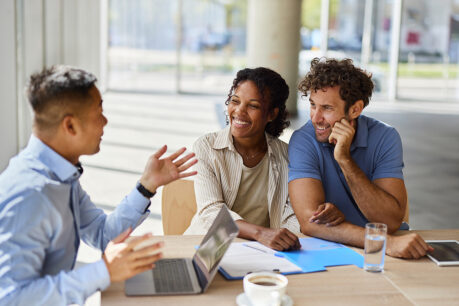 Advisor speaking to couple