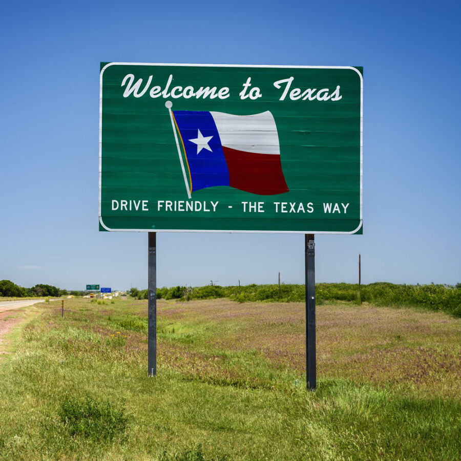 Texas road sign