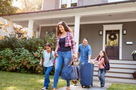 Family of four leaving for vacation, feeling glad they know how to protect your home while traveling
