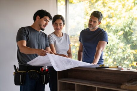 Man and woman couple using va cash out refinance for home improvements